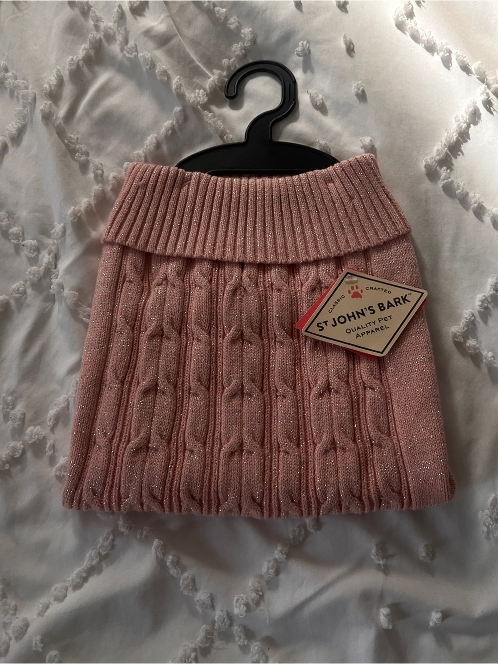 St. John’s Bark Peachy Pink Knit Dog Skirt Size M